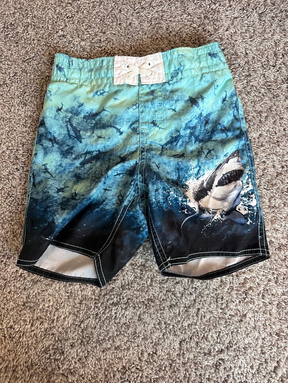 Old Navy Boys Size XS (5) Great White Shark Swim Trunks Board Shorts